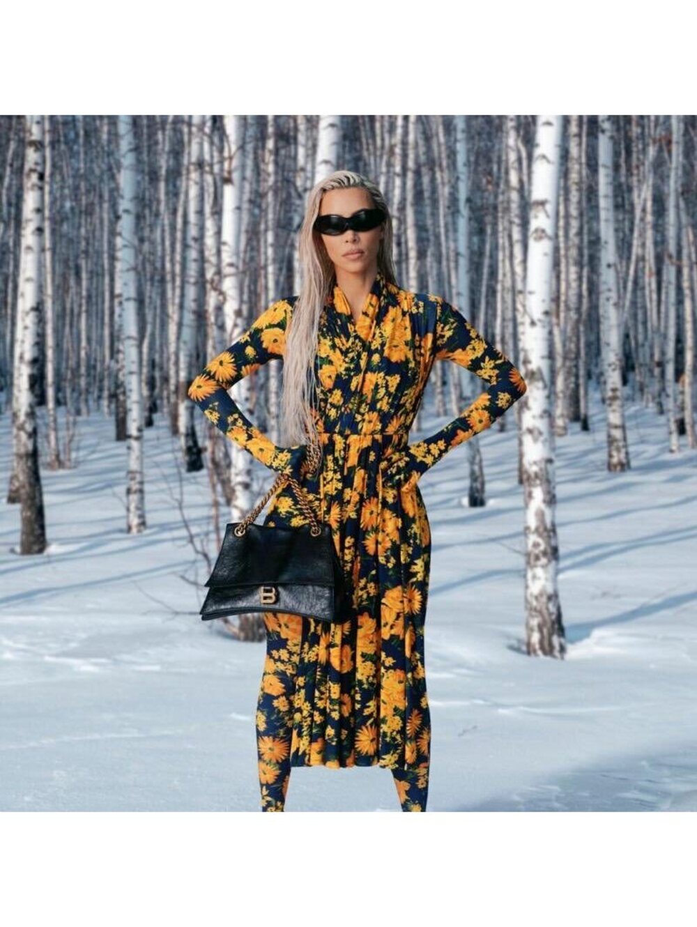 Balenciaga Winter 2022 Floral Wrap Maxi Dress Sample Piece S